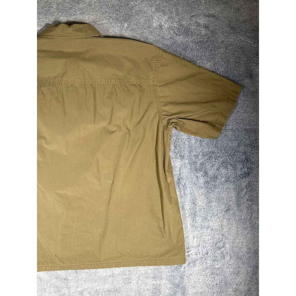 HM Relaxed Fit Short Sleeve Button Down Shirt Mens‎ XXL Tan Cotton P/N 1048599 5